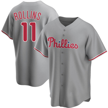Men's Philadelphia Phillies Jimmy Rollins Majestic White Home Retirement  Flex Base Player Jersey