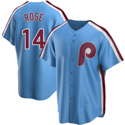 Light Blue Replica Pete Rose Youth Philadelphia Phillies Road Cooperstown Collection Jersey